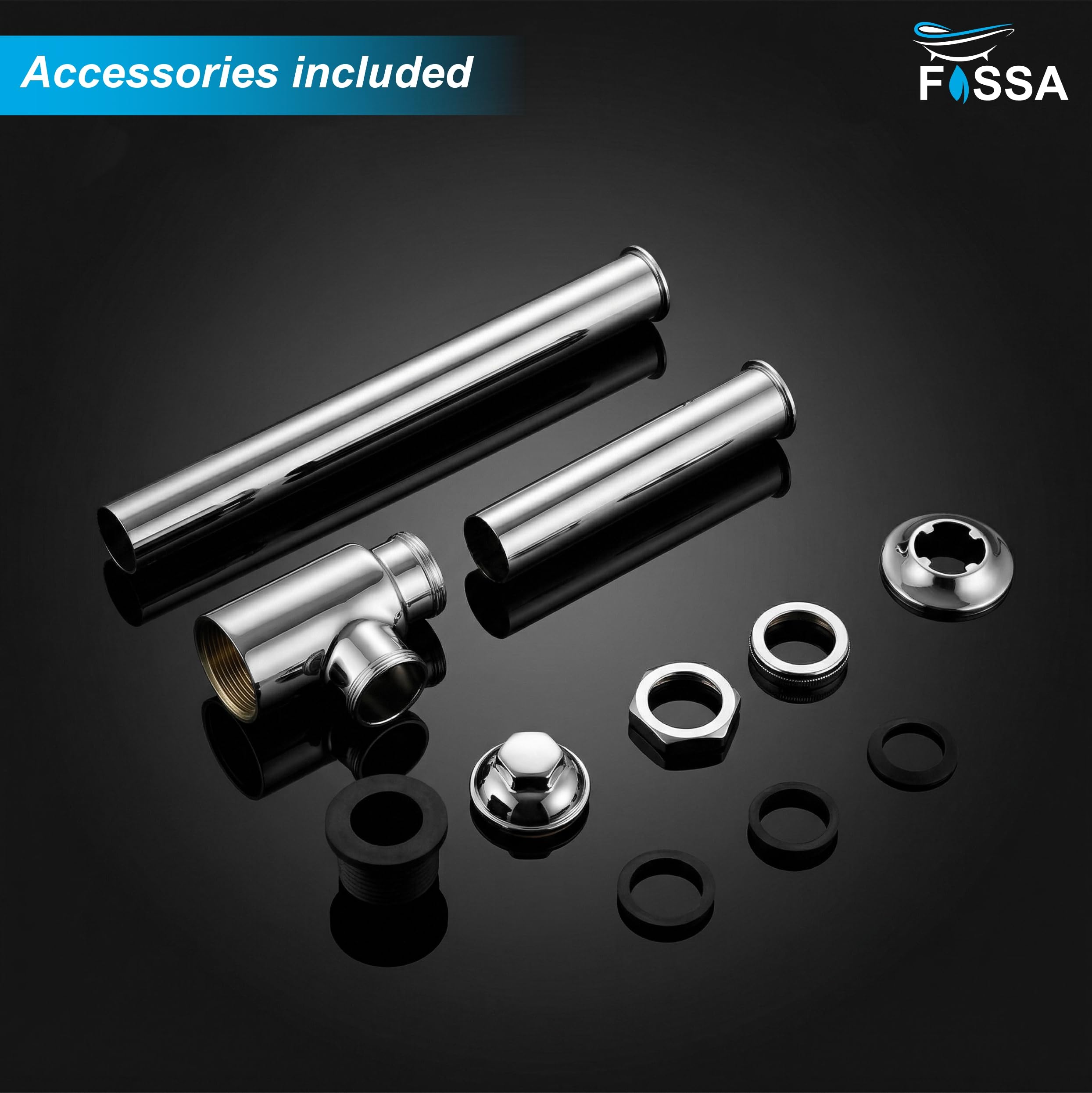 12 inch Crystall Brass Silver Bottle Trap with Flange