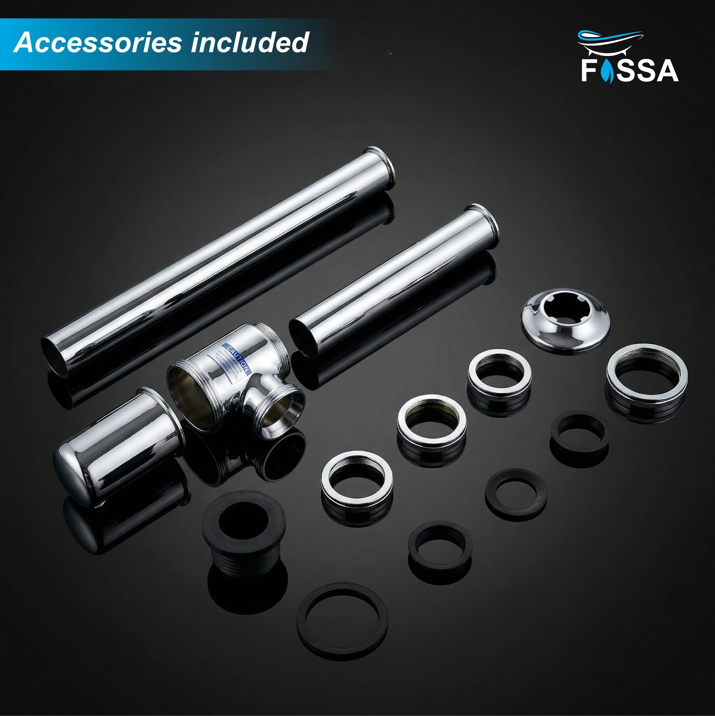 12 inch Etios Brass Silver Bottle Trap with Flange