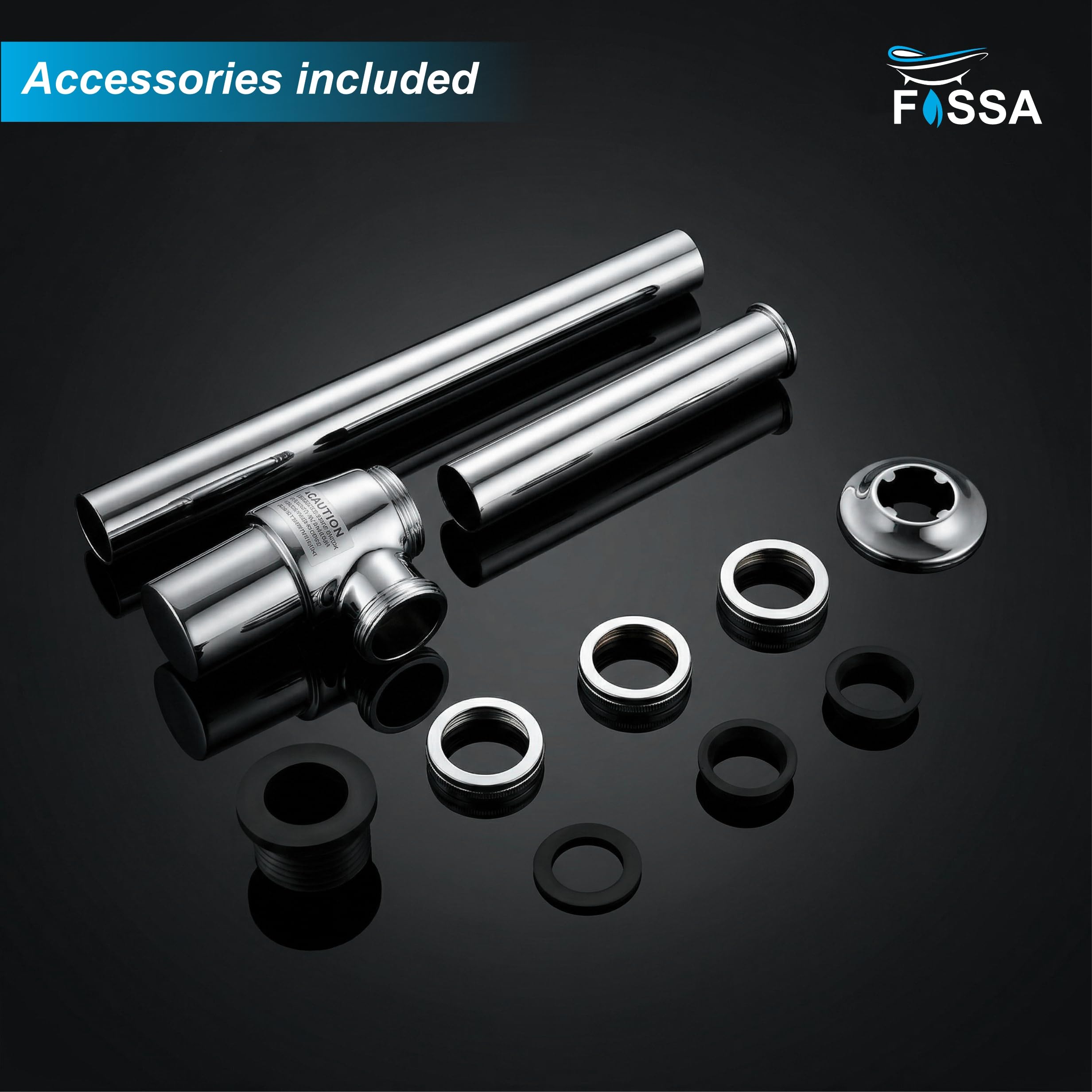 12 inch Selio Brass Silver Bottle Trap with Flange