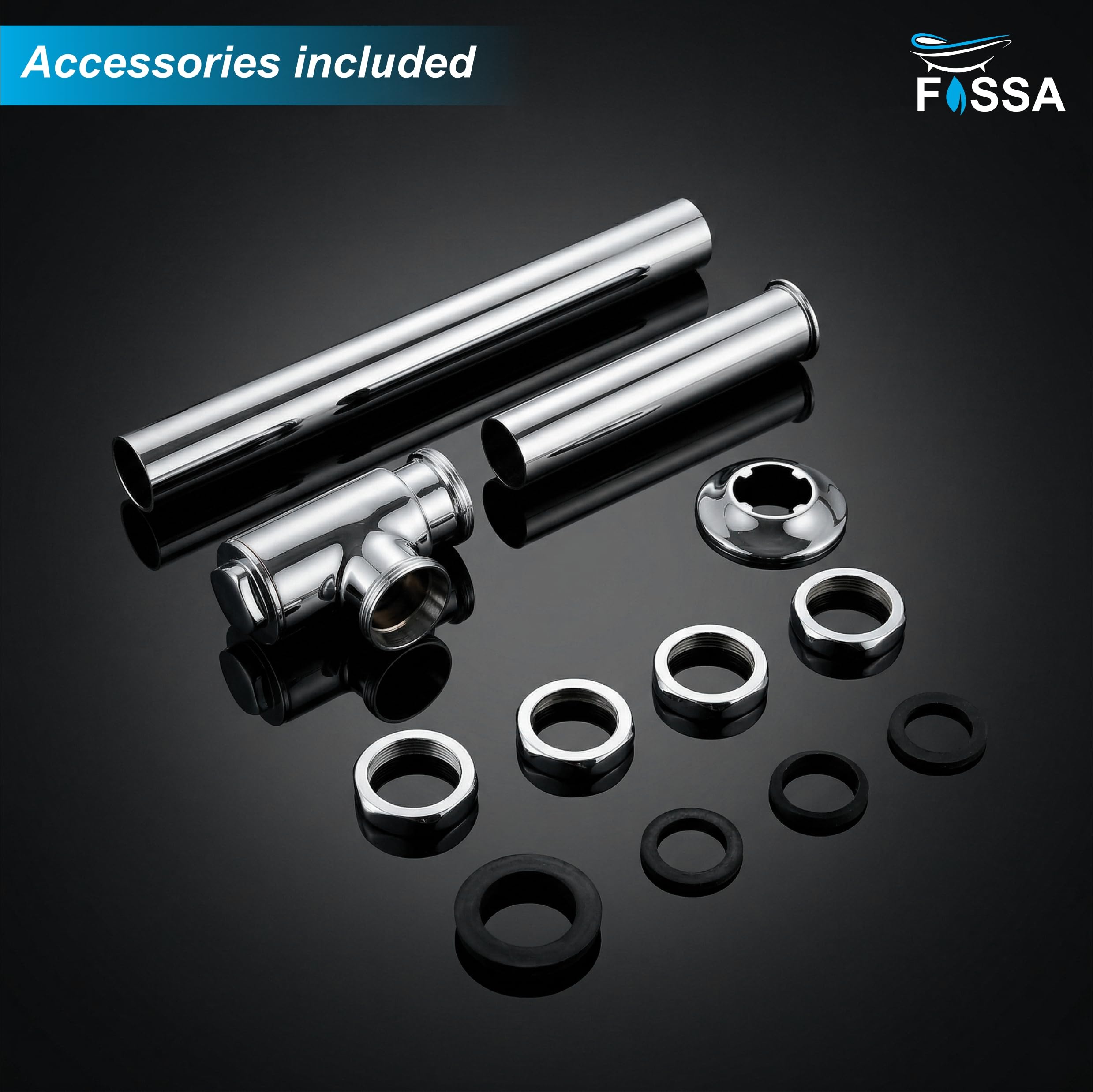 12 inch Vasca Brass Silver Bottle Trap with Flange