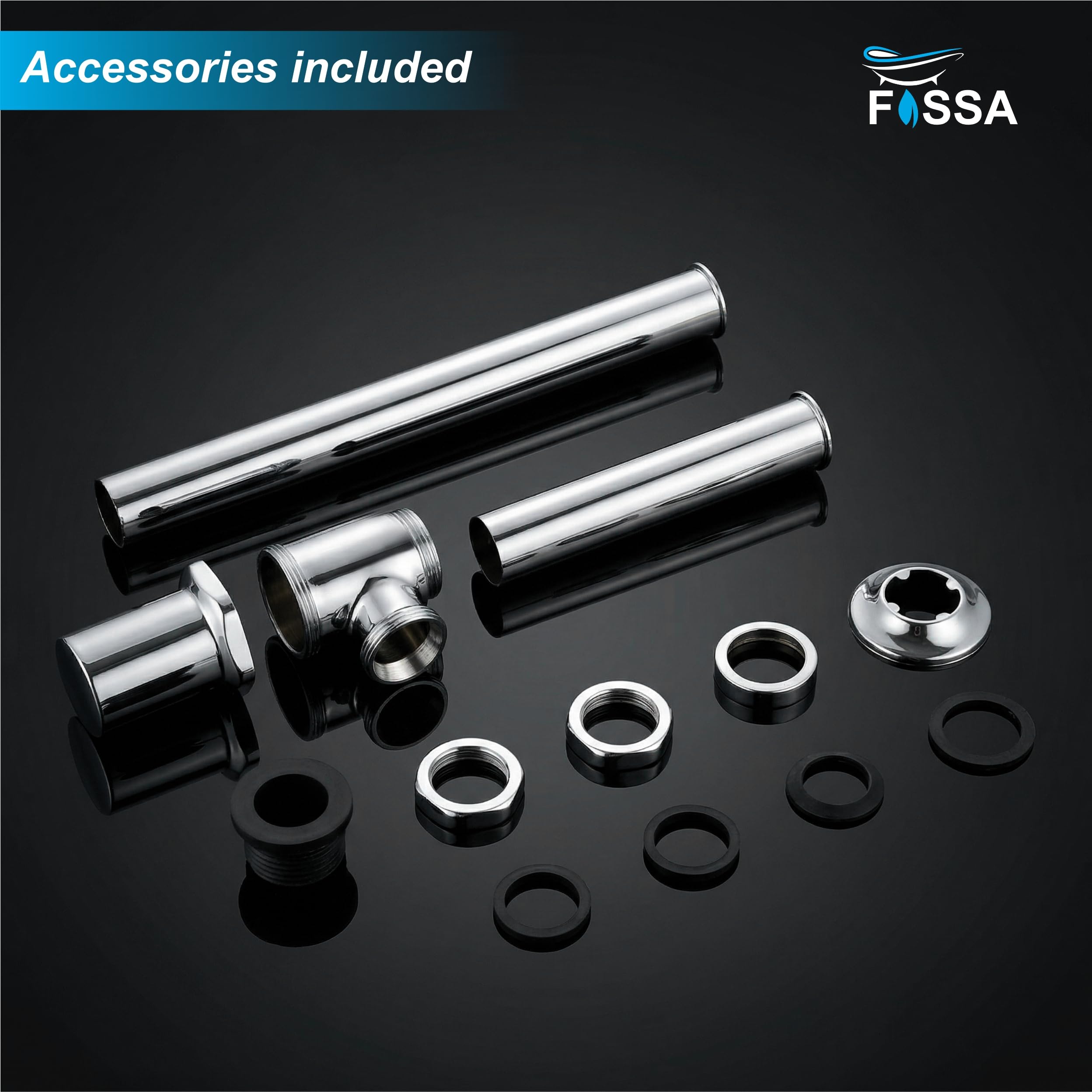 12 inch Zibon Brass Silver Bottle Trap with Flange