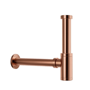12 inch Stainless Steel Rose Gold Bottle Trap with Flange - Fossa Home