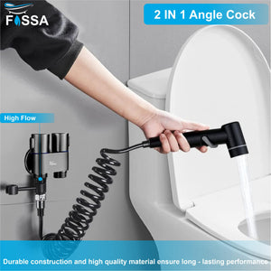 2 in 1 Brass Angle cock Black For Use multi Purpose - Fossa Home