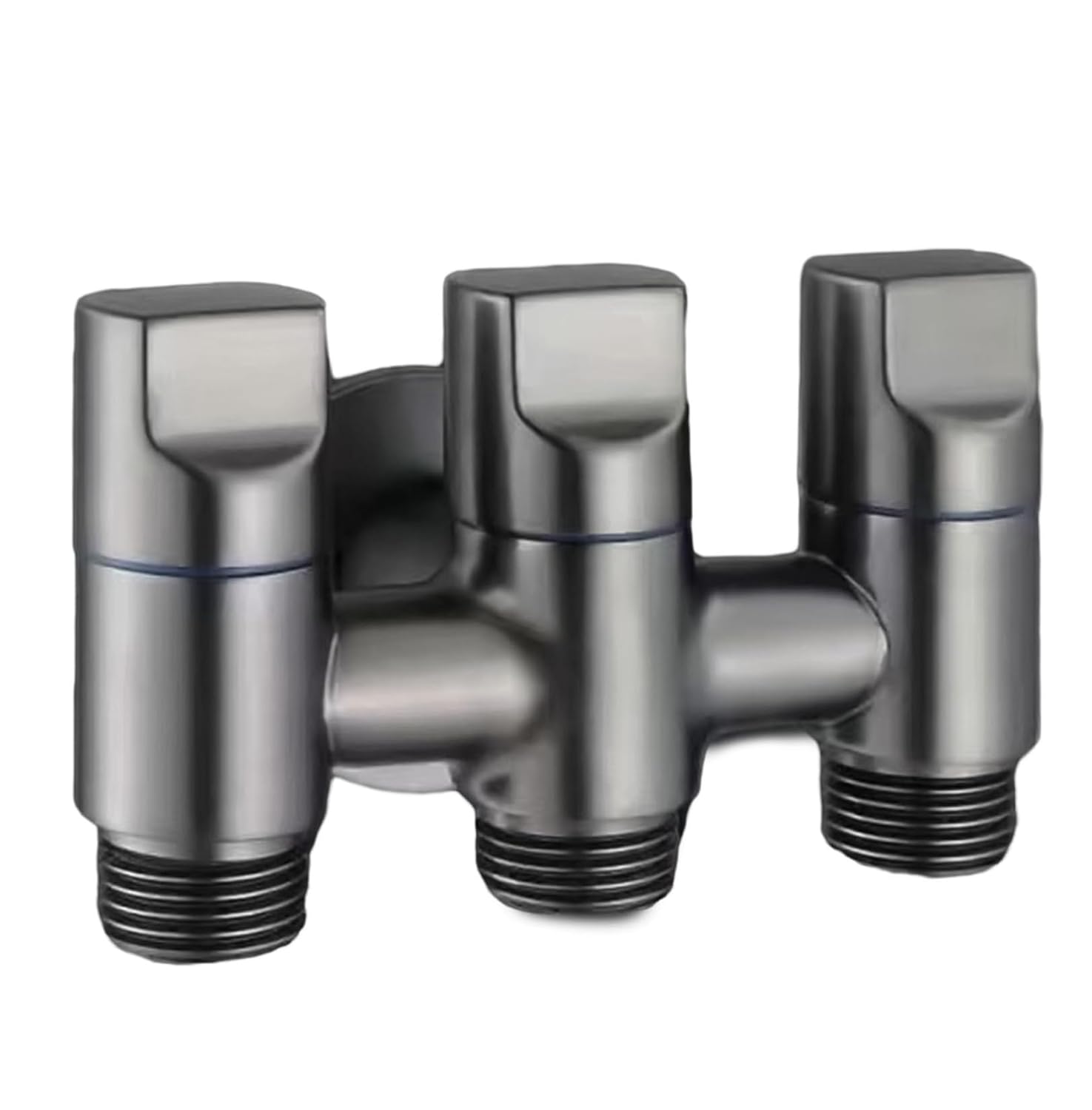 3 - Way Water Injection Angle Valve, Single Inlet and Three Outlet Angle Valve Three Way Multifunction Valve for Bathroom (Black) - Fossa Home