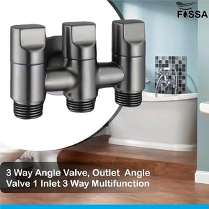 3 in 1 Outlet Laundry Faucet Black Stainless Steel Angle Valve - Fossa Home