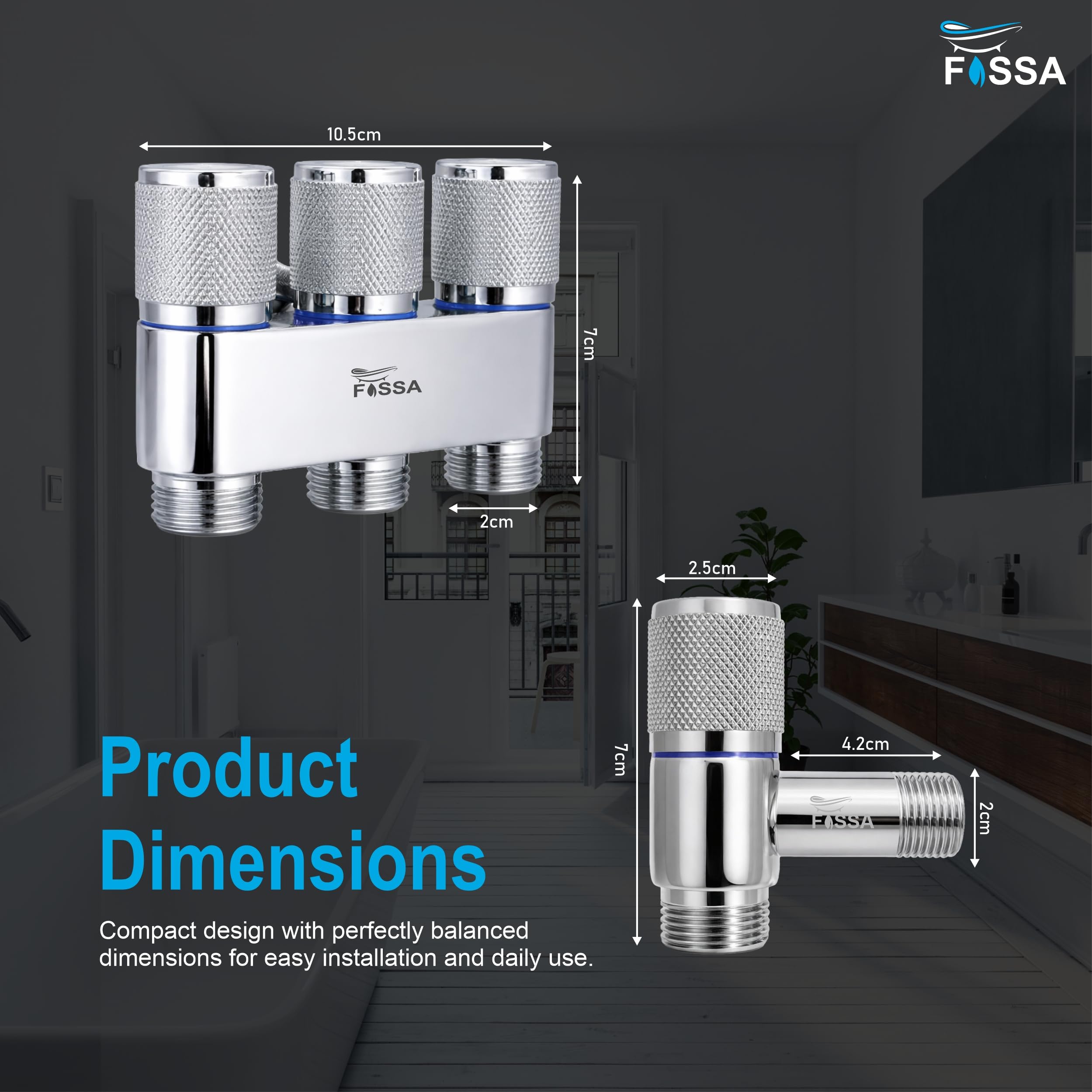 3 Way Laundry Faucet Silver Stainless Steel Angle Valve (Without Nozzle)