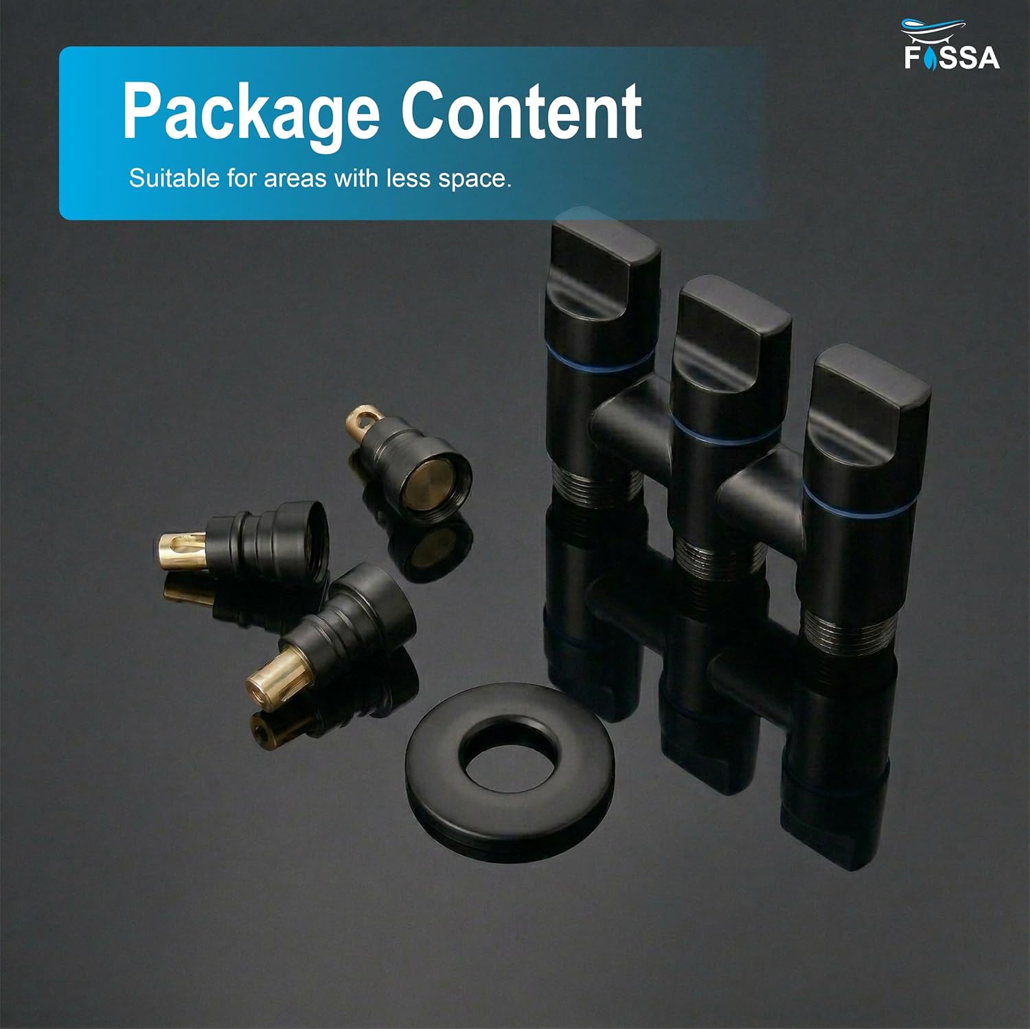 3 in 1 Outlet Laundry Faucet Black Stainless Steel Angle Valve With Nozzle