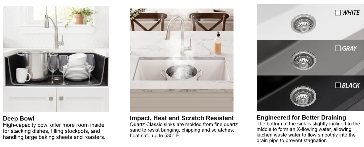 Sinks Stainless Steel Sink Strainer for Kitchen Sink - Stain Resistant Kitchen Sink Strainer with Large Collection Basket,Sink Drain Strainer for All Square Drain Sinks (Gold)