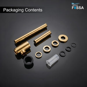 12 inch Stainless Steel Gold Bottle Trap with Flange - Fossa Home