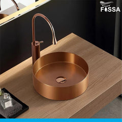 (15x15x4) Inch Rose Gold Wash Basin 304 Stainless Steel Wash Basin Table Top For Bathroom