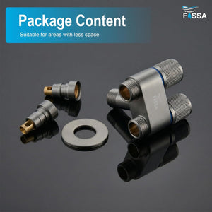 2 Way Galaxy Grey Stainless Steel Angle cock For Use multi Purpose With Nozzle - Fossa Home