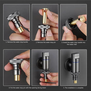 Fossa Washing Machine Tap Faucet Adapter Nozzle Silver Pack OF 1 - Fossa Home