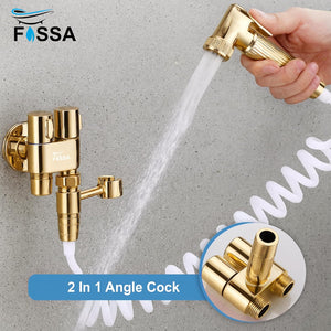2 in 1 Brass Angle cock Gold For Use multi Purpose - Fossa Home