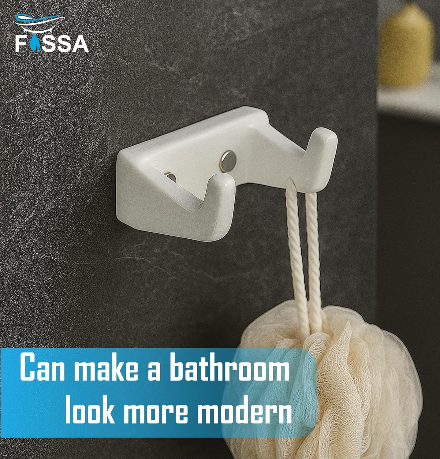 Ceramic White Robe Hook Unbreakable Glossy Finish (RW-131)