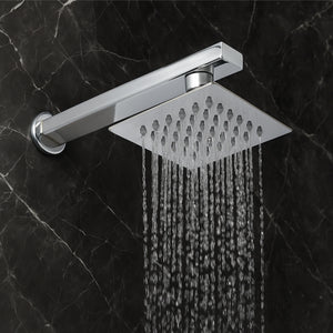 Ultra (4x4 Inches) 304- Grade Stainless Steel Chrome Finish Overhead Shower With Arm (9 Inch) - Fossa Home