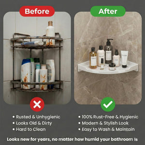 White Corner Wall Shelf 9 inch Unbreakable Abs Ceramic Finish (RW-133) - Fossa Home