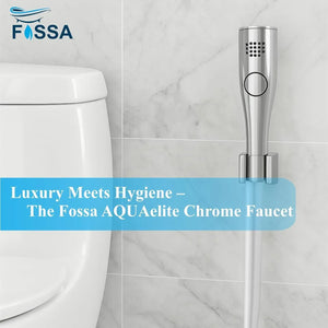 Italian Silver ABS Health Faucet with 1 Meter 304-Grade SS Hose Pipe & Hook - Fossa Home