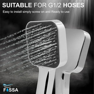 Fossa Alpha Wave Hand Shower – Handheld Shower Head with 2 Spray Modes, ABS Body, | Chrome Finish for Modern Bathrooms only hand shower - Fossa Home