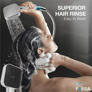 Fossa Alpha Wave Hand Shower – Handheld Shower Head with 2 Spray Modes, ABS Body, | Chrome Finish for Modern Bathrooms only hand shower - Fossa Home