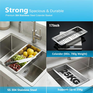 Heavy duty 2.2mm thick 304 stainless steel kitchen sink for superior strength and durability