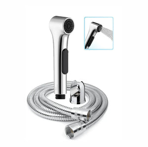 Aqua Silver ABS Health Faucet with 1 Meter 304-Grade SS Hose Pipe & Hook - Fossa Home
