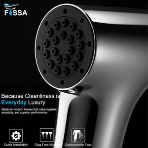 Aqua Silver ABS Health Faucet with 1 Meter 304-Grade SS Hose Pipe & Hook - Fossa Home