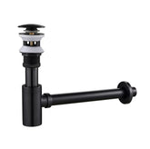 Fossa 304 Stainless Steel | Stylish Bottle Trap & Drain Pipe for Bathroom Wash Basin & Kitchen Sink | Rust-Free Design Black (Bottle Trap with Pop-up Waste Coupling Set)