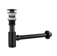 Fossa 304 Stainless Steel | Stylish Bottle Trap & Drain Pipe for Bathroom Wash Basin & Kitchen Sink | Rust-Free Design Black (Bottle Trap with Pop-up Waste Coupling Set)