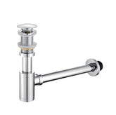 Fossa 304 Stainless Steel Bottle Trap Set with Waste Outlet Pipe for Bathroom Wash Basin/Kitchen Sink (Bottle Trap with Coupling) (Silver)