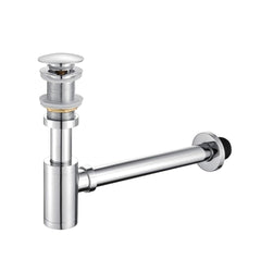 Fossa 304 Stainless Steel Bottle Trap Set with Waste Outlet Pipe for Bathroom Wash Basin/Kitchen Sink (Bottle Trap with Coupling) (Silver)