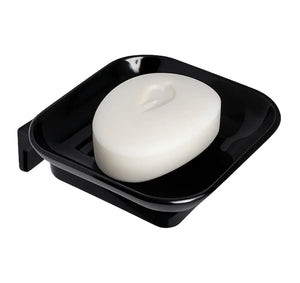 Black Soap Dish Unbreakable ABS Rectangular Ceramic Finish (RB-111) - Fossa Home