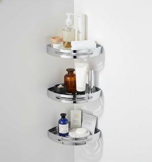 Caddy Stainless Steel Corner Shelf (Silver) 3 Set - Fossa Home