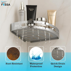 Caddy Stainless Steel Corner Shelf (Silver) 3 Set - Fossa Home