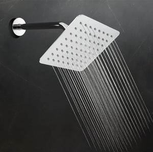 6x6 inch overhead shower 304 stainless steel chrome finish with 12 inch arm