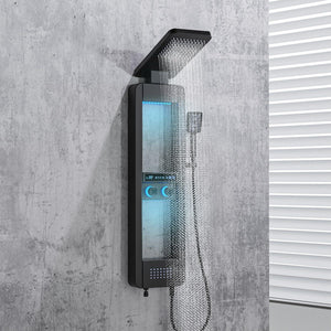 Colva Smart Rainfall Shower Panel Set (Black) - Fossa Home