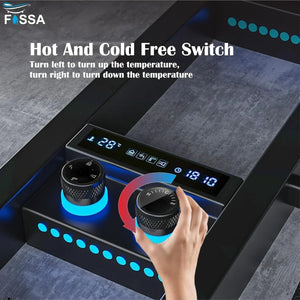 Colva Smart Rainfall Shower Panel Set (Black) - Fossa Home