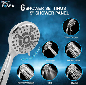 bathroom hand shower chrome earth 6 function spray with flexible hose pipe