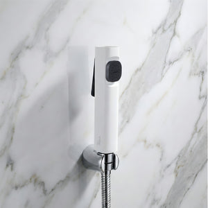 Erica white ABS Health Faucet with 1 Meter Flexible Hose Pipe & Hook - Fossa Home