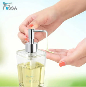 Fossa Unbreakable Clear Square Bathroom Soap Dispenser Crystal Clear Unbreakable| Sturdy and Elegant Construction Makes it Perfect for Kitchen or Bathroom | Shatter-Proof, Durable and Compact Design - Fossa Home