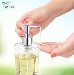 Fossa Unbreakable Clear Square Bathroom Soap Dispenser Crystal Clear Unbreakable| Sturdy and Elegant Construction Makes it Perfect for Kitchen or Bathroom | Shatter-Proof, Durable and Compact Design - Fossa Home