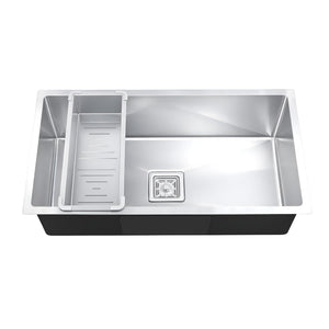 Aqua 304 Handmade Sink Showing Its Smooth Silver Surface"