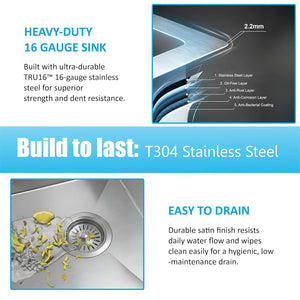 304 stainless steel, 30x18x09 inch, round coupling, single bowl.