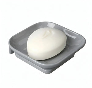 Grey Soap Dish Unbreakable ABS Square Ceramic Finish (RG-111) - Fossa Home
