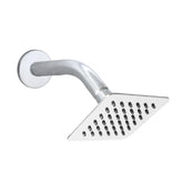 Fossa Colva 8x8 Inch 304 Stainless Steel Square Rain Shower Head | High Pressure Overhead Rainfall Shower for Luxury Bathroom | Durable Design, Chrome Finish (Without Arm Set 15" Inch)