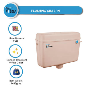 Fossa Flushing Cistern (9 Ltr) Capacity Side Handle Flush Tank ivory - Fossa Home
