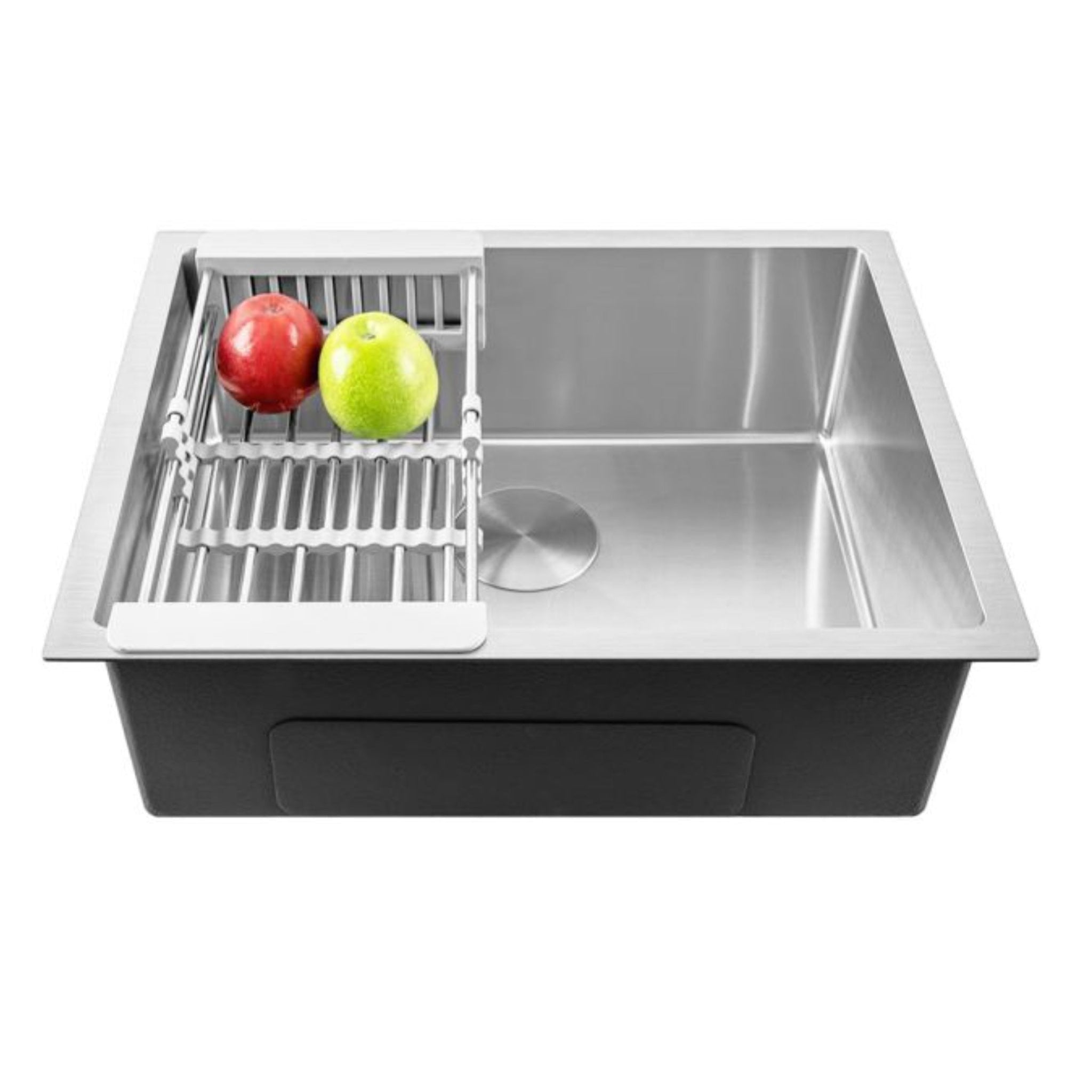 single bowl kitchen sink, deep stainless steel, modern compact, spacious, matte finish top mount, under, easy clean, rust resistant, scratch, noise reducing, for small kitchens, large, renovation, modern design, 304