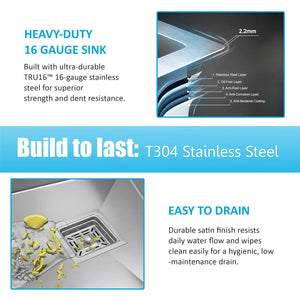 Aqua 304 Handmade Single Bowl Kitchen Sink"