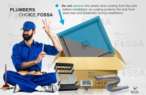 Premium Handmade (18x 16 x 9) Inch Stainless Steel Single Bowl Black Kitchen Sink - Fossa Home