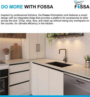 Premium Handmade (24 x 18 x 10) Inch Stainless Steel Single Bowl Black Kitchen Sink - Fossa Home