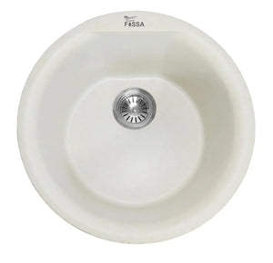 Quartz (18x18x8) Inch Single Bowl Kitchen Sink White – Strong, Scratch-Resistant - Fossa Home